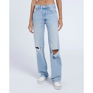 NWT RE/DONE High Rise Loose - Breezy Indigo w/ Rips